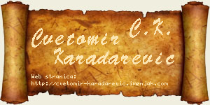 Cvetomir Karadarević vizit kartica